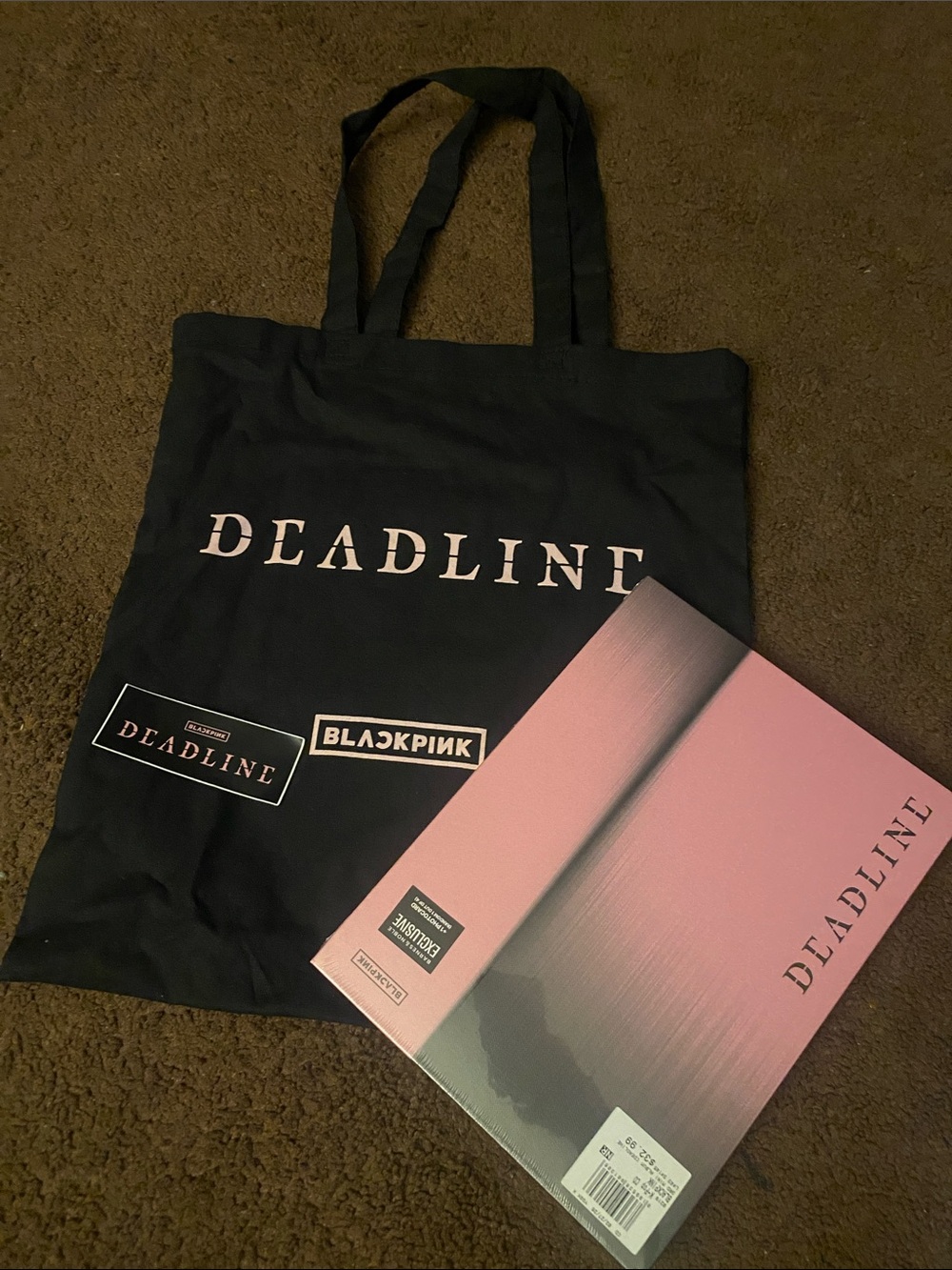 Blackpink deadline album with tote and a sticker